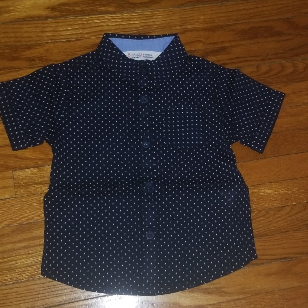 Baby patterned button up collared shirt